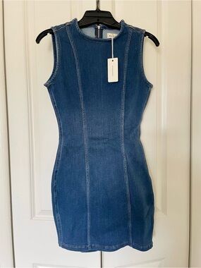 Warp + Weft  stretch denim mini dress